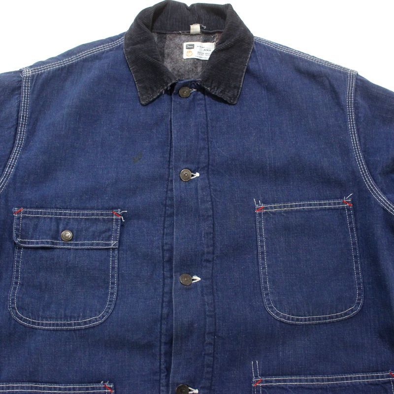 70s Sears デニムカバーオール 裏地ブランケット　ヴィンテージ　Mサイズ 70s vintage Sears 裏地ブランケット バットダイ デニム カバーオール