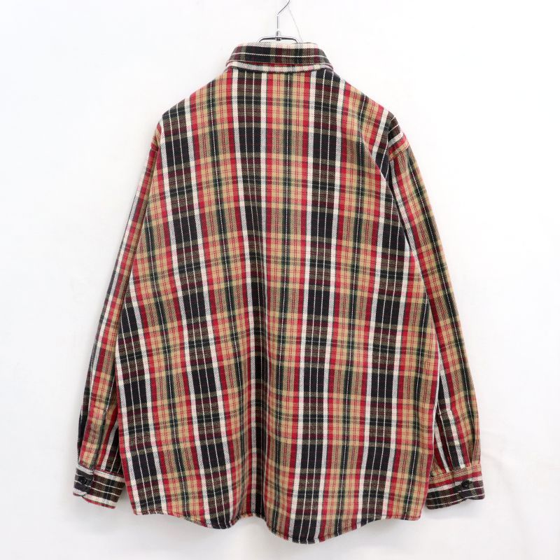 80s vintage OSHKOSH チェック柄 ヘビーネル 長袖シャツ メンズ XL