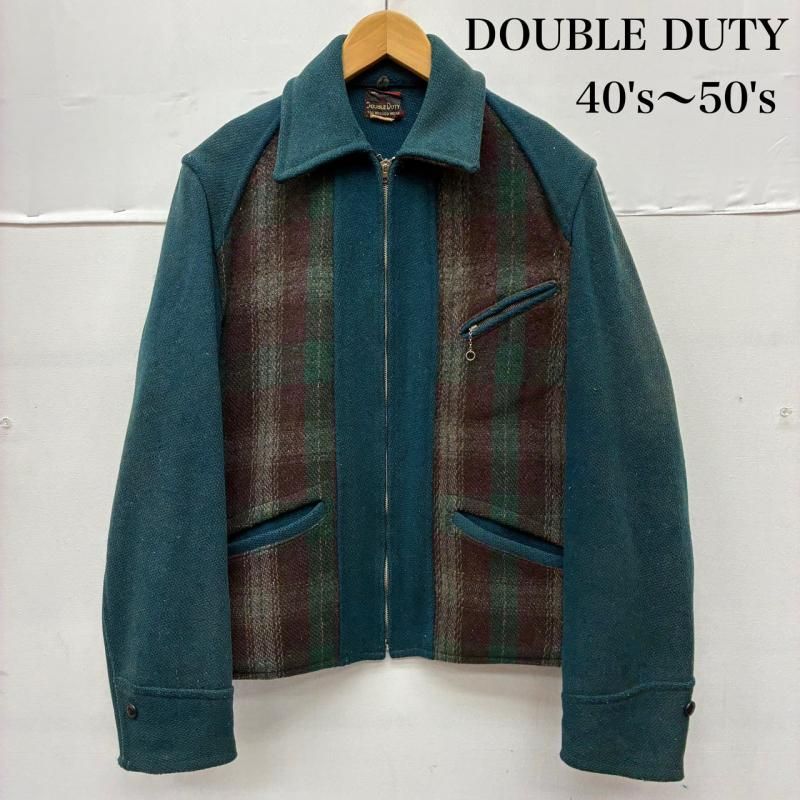 ヴィンテージ DOUBLE DUTY 40s 50s ウール チェック 切替 スポーツ