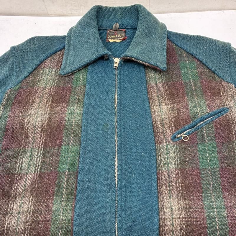 ヴィンテージ DOUBLE DUTY 40s 50s ウール チェック 切替 スポーツ