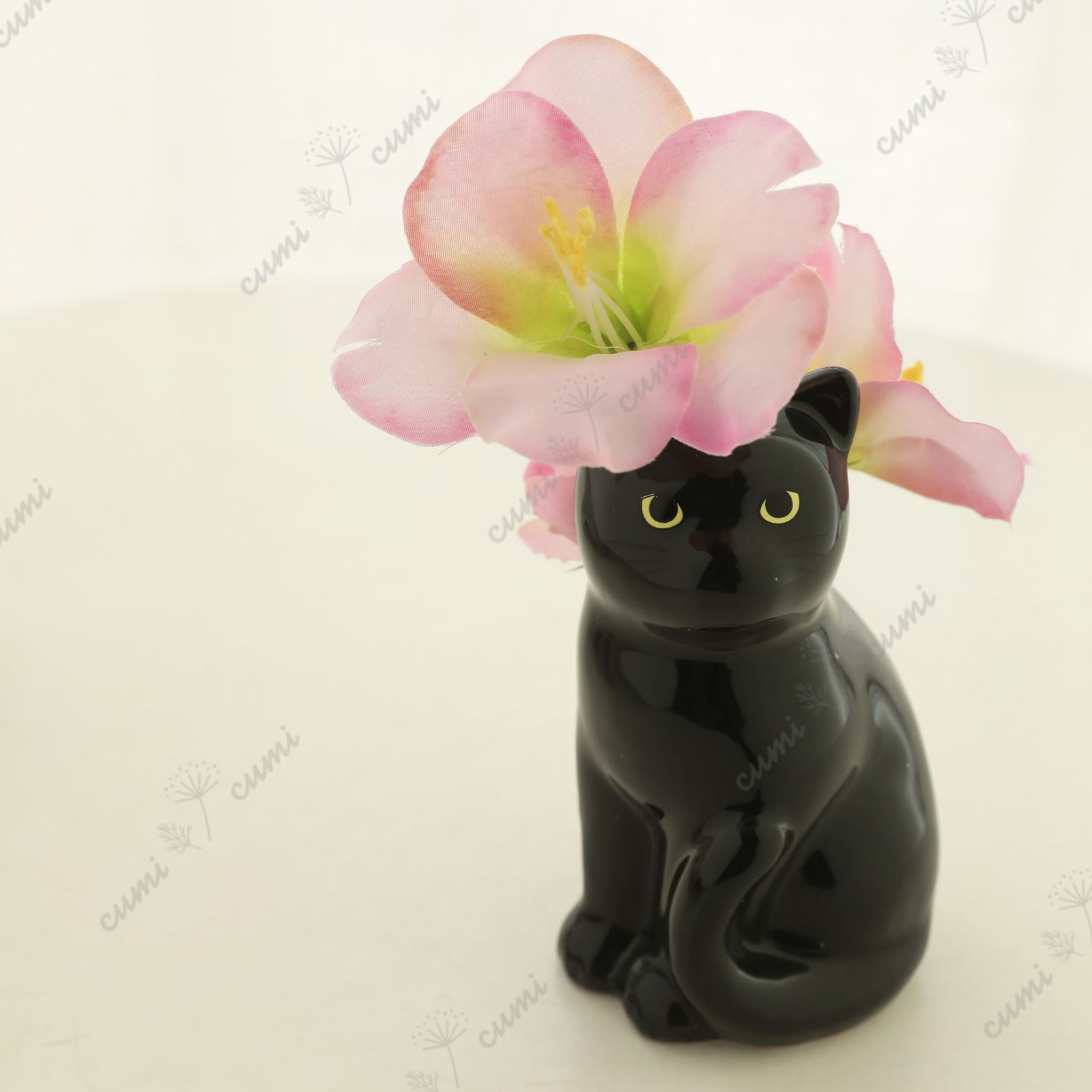 N0403 【1個】柄が選べる 猫 花瓶 陶器 フラワーベース 北欧 ねこ cat