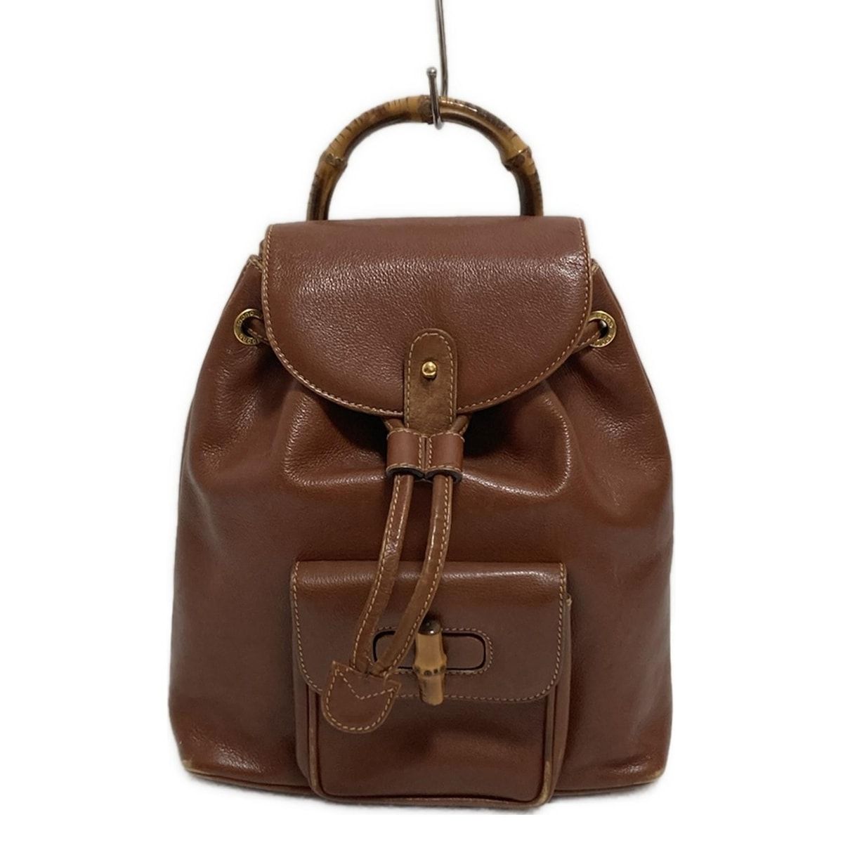 GUCCI(グッチ) リュックサック バンブー ブラウン レザー - メルカリ