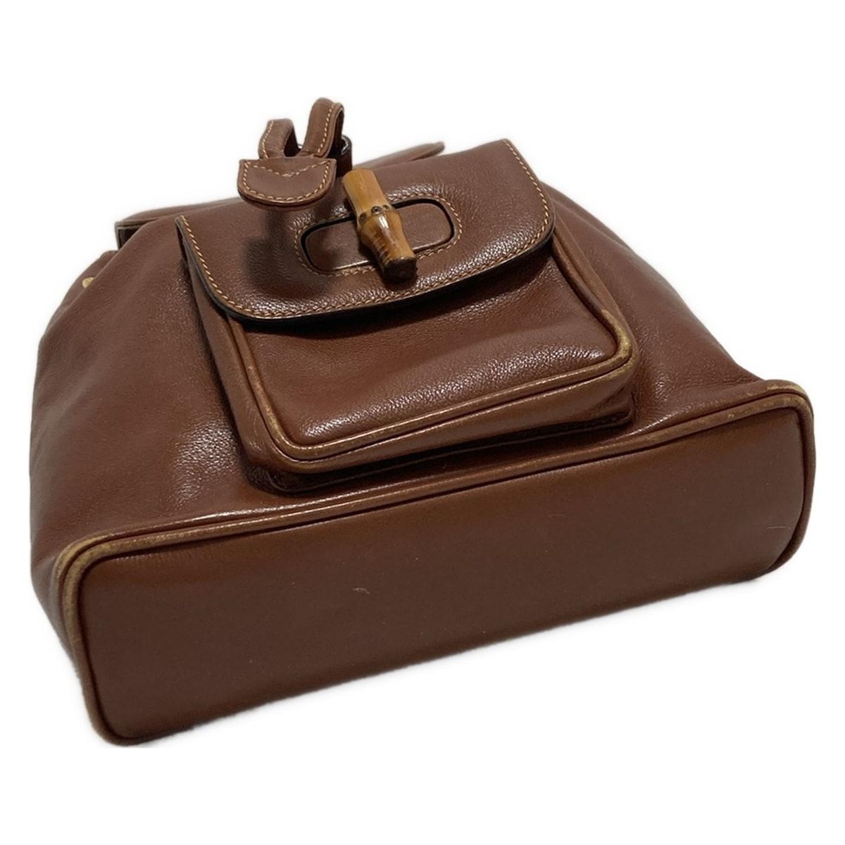 GUCCI(グッチ) リュックサック バンブー ブラウン レザー - メルカリ