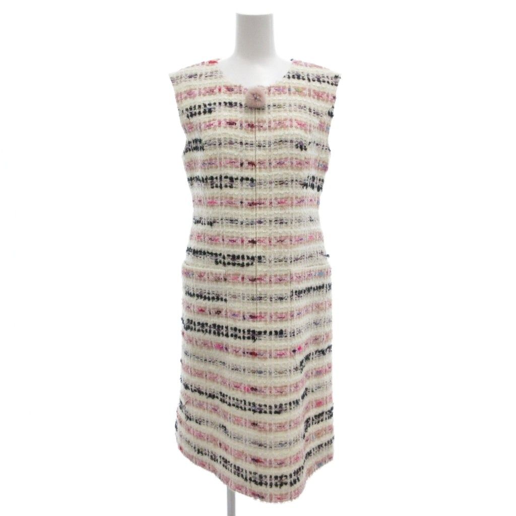 【Reneルネ】新品タグ付き定価104,500円マリアケントラメ入ワンピース36 ルネ Rene 美品 MALHIA KENT マリアケント ツイードワンピース 36 M