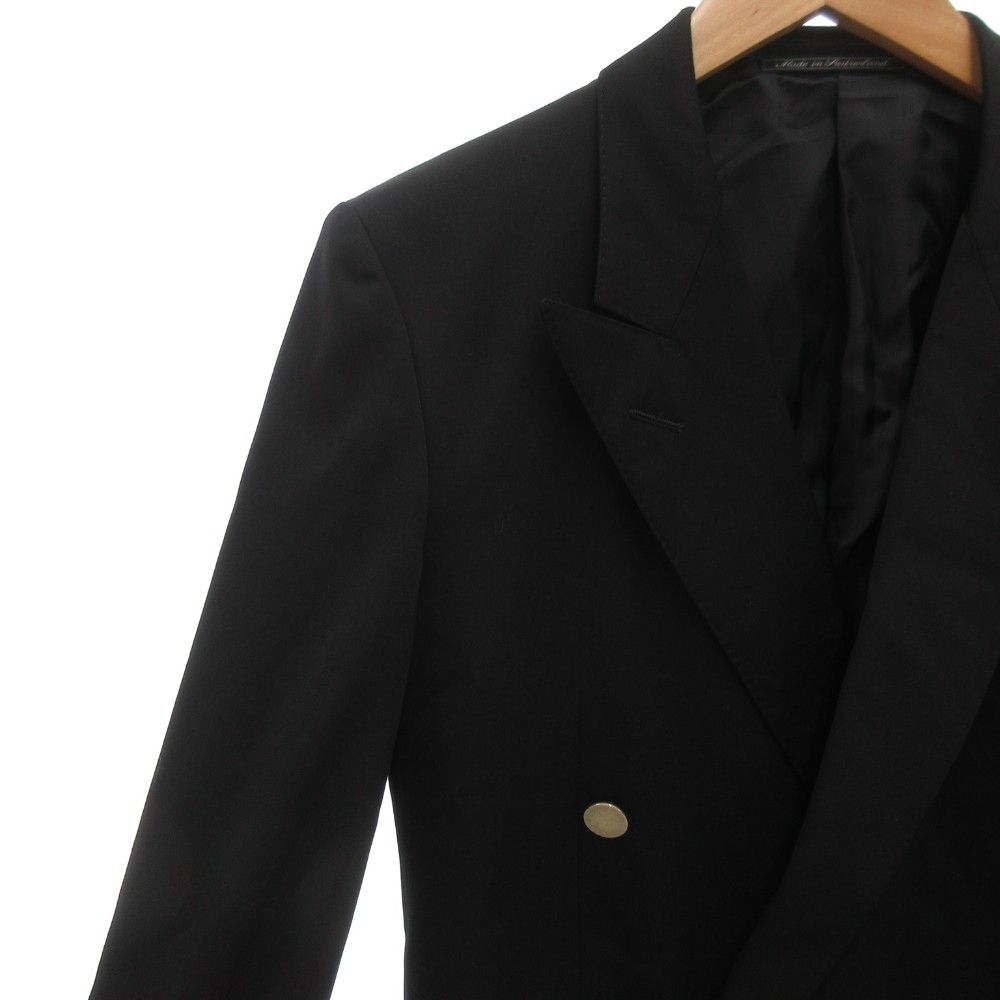 グッチ GUCCI テーラードジャケット 48 M 背抜き ダブル 黒 ブラック