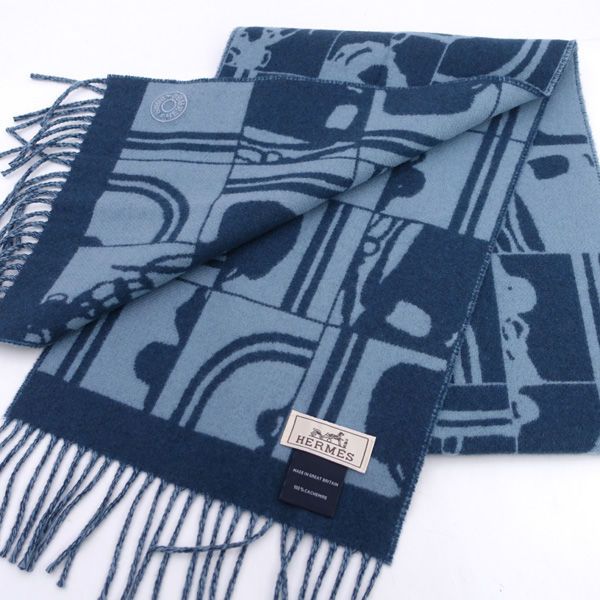 ntk様 エルメス セリエ(SELLIER) 丸型モチーフ カシミヤ マフラー