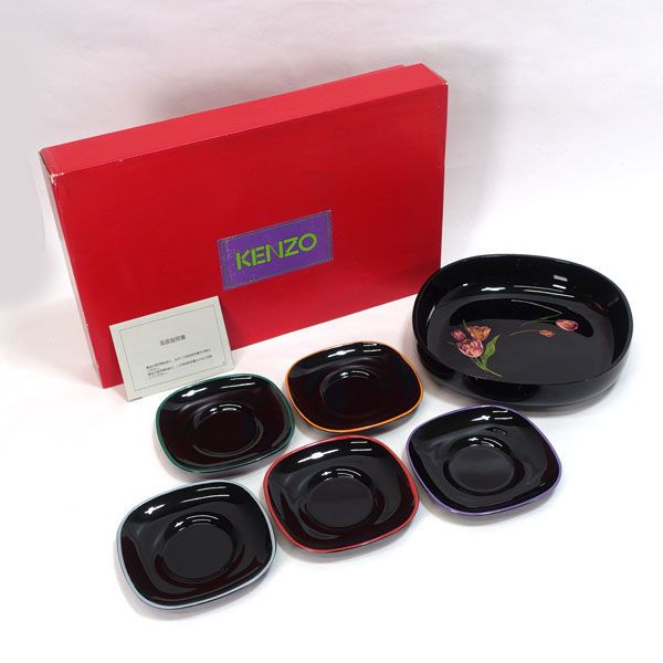 KENZO / 山中塗 鹿野漆器 ◇【漆器】ケンゾー/山中塗チューリップ茶菓