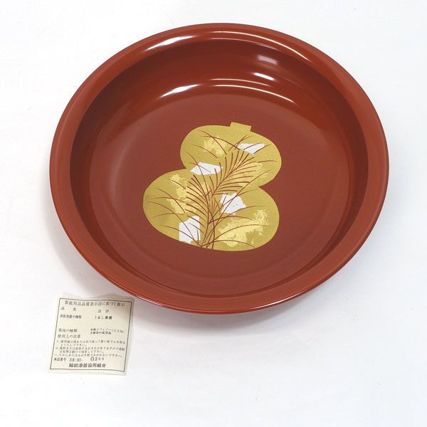 越前漆器 ◇【漆器】越前漆器/朱地瓢箪金蒔絵 菓子器 茶道具 雑貨 工芸