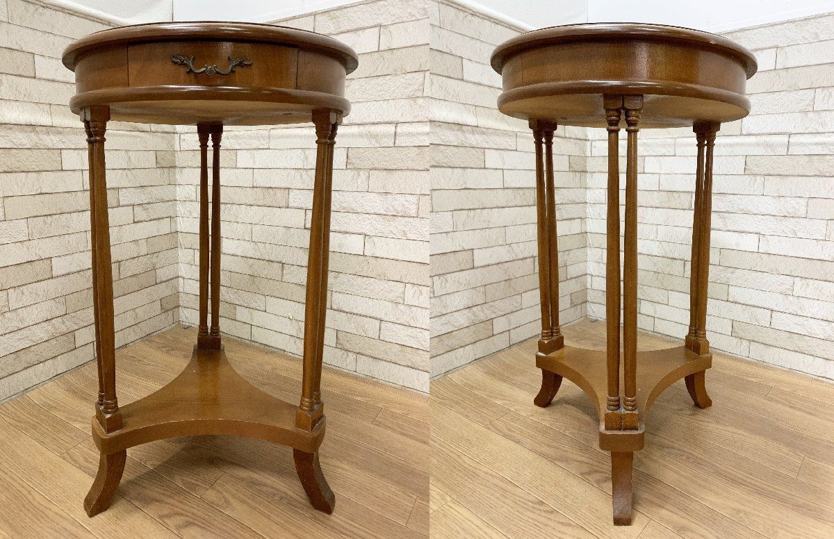 ◇イタリア製 象嵌細工 コンソールテーブル サイドテーブル 花台