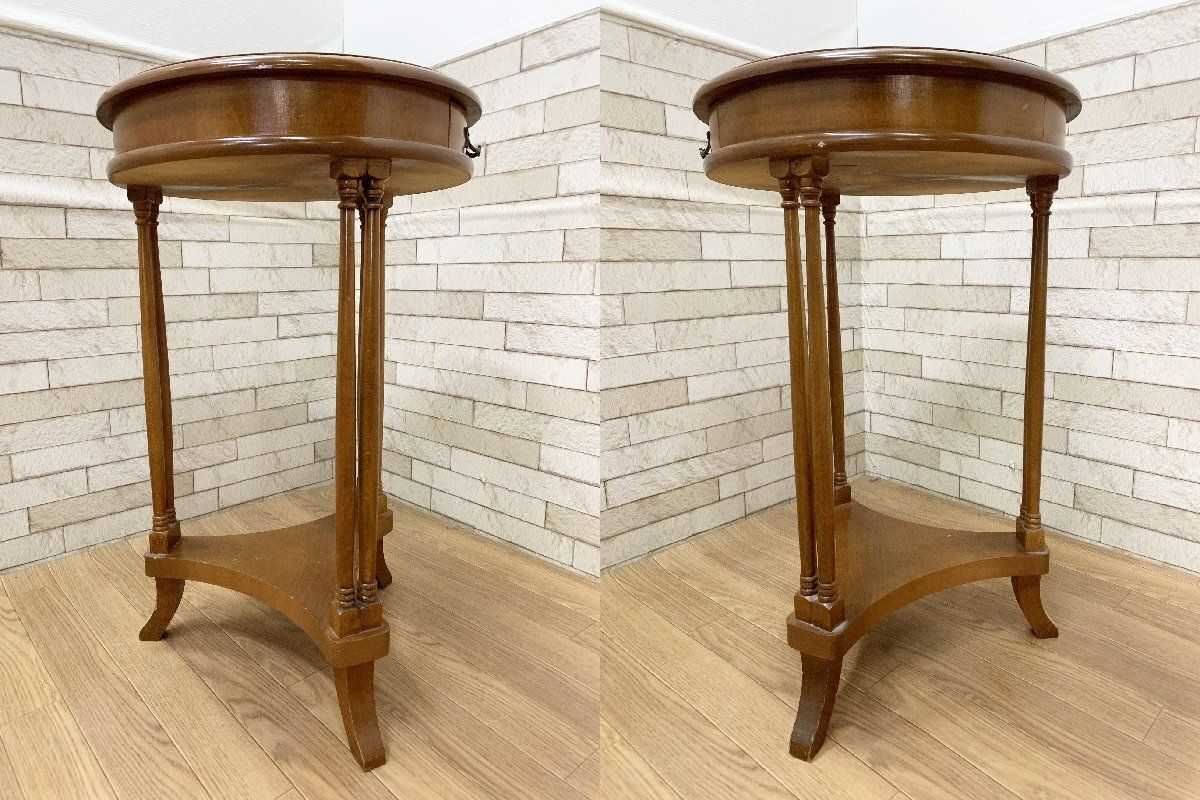 ◇イタリア製 象嵌細工 コンソールテーブル サイドテーブル 花台