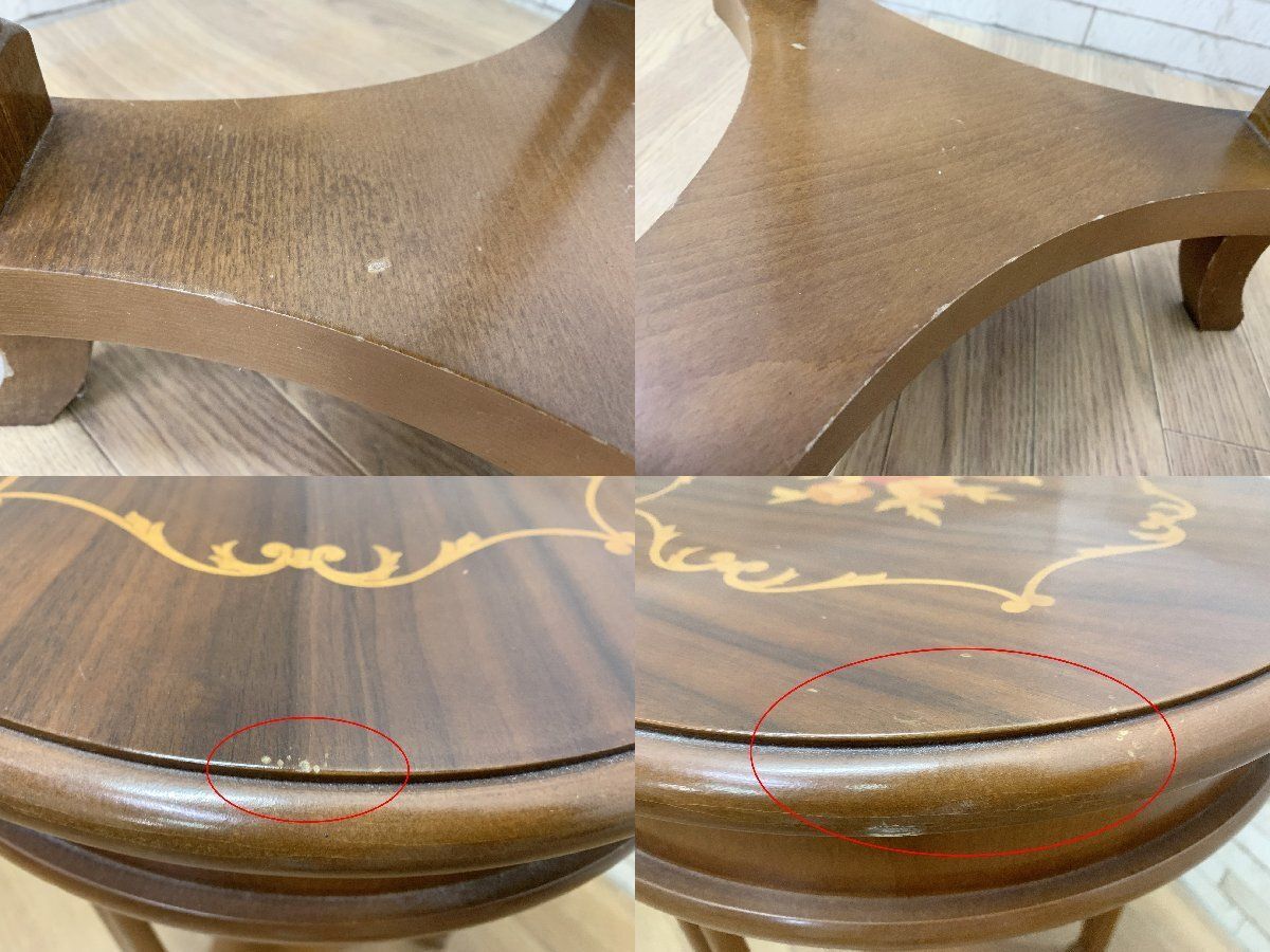 ◇イタリア製 象嵌細工 コンソールテーブル サイドテーブル 花台