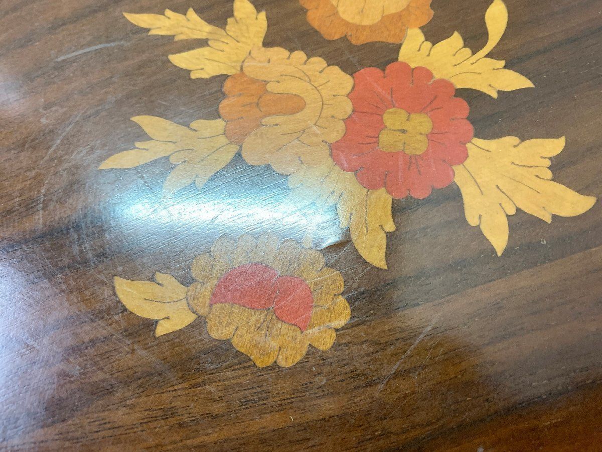 ◇イタリア製 象嵌細工 コンソールテーブル サイドテーブル 花台