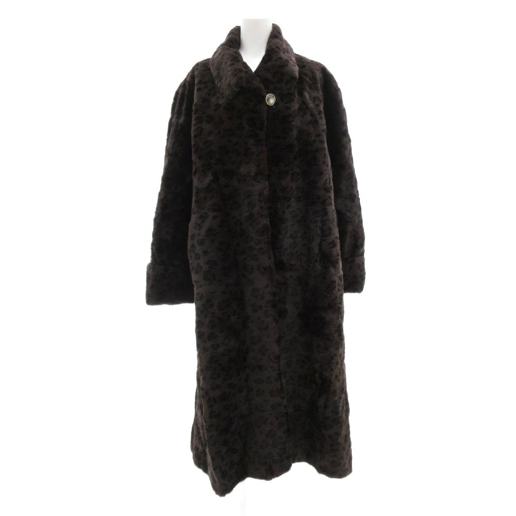 フロントポケット付 MOON BAT シェアードミンク ロングコート レディース ムーンバット MOONBAT シェアード ミンクファー ロング コート