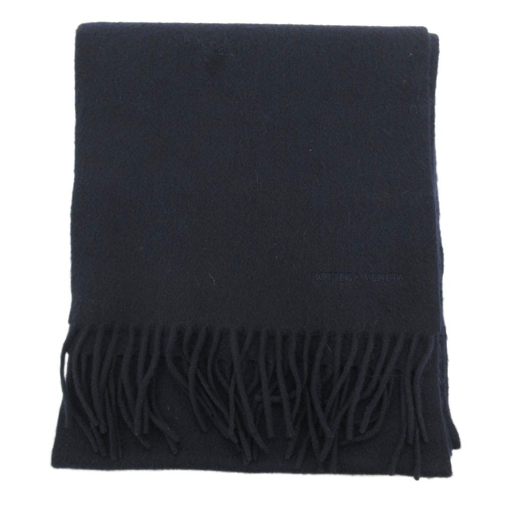ボッテガヴェネタ　カシミア　マフラー　黒　ストール　ユニセックス ボッテガヴェネタ BOTTEGA VENETA カシミヤマフラー ストール フリンジ