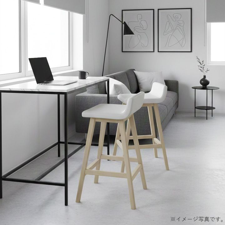 送料無料】ハイチェア 2脚セット モデルルーム展示品 フェイクレザー