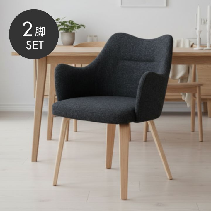 フォローで5%OFF【送料無料】ダイニングチェア 2脚セット モデルルーム展示品 グレー 北欧 ナチュラル 曲木 椅子 イス モダン 新生活 ジャパンディ ノイル 東馬