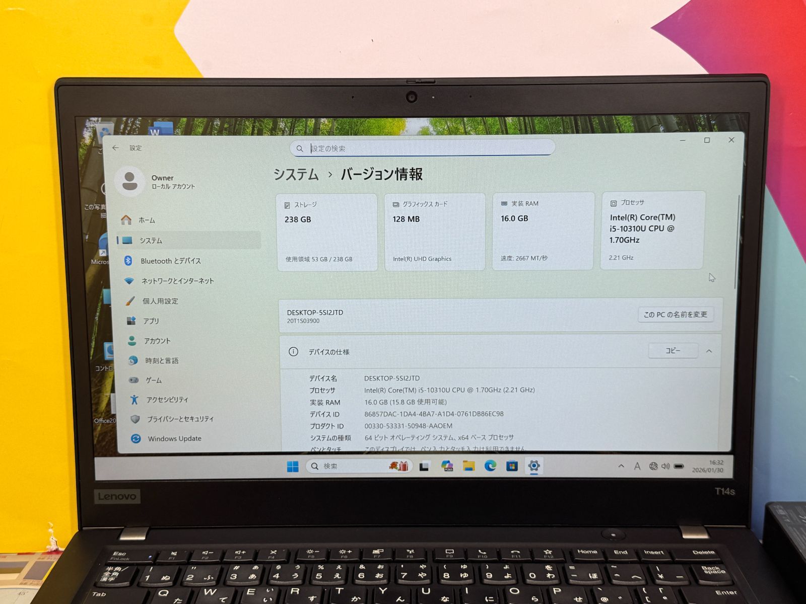 美品 16GB レノボ T14s 14型 Office2024 ノートPC - メルカリ