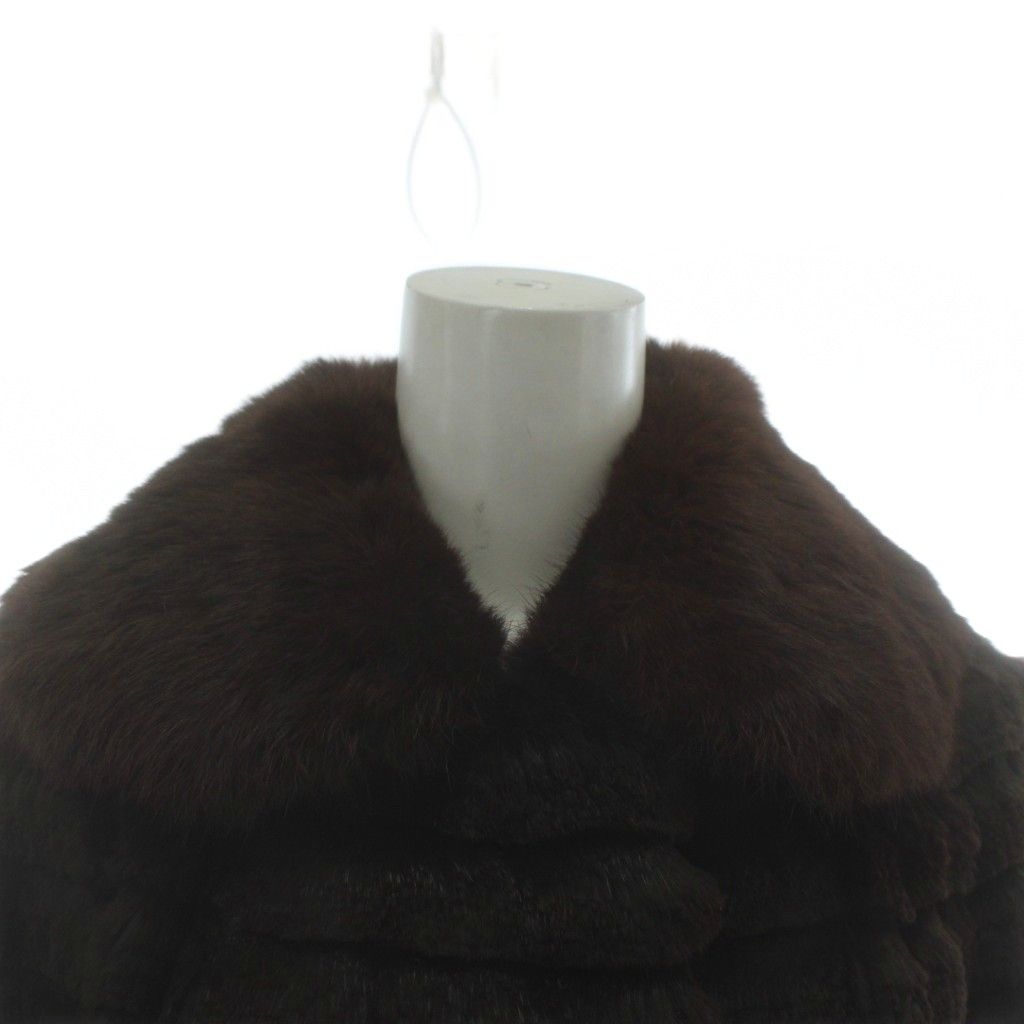 デミバフミンク　ケープ　ポンチョ　マント　ダークブラウン ファーロン FARLON ファーコート ポンチョ ケープ マント 毛皮 ミンク