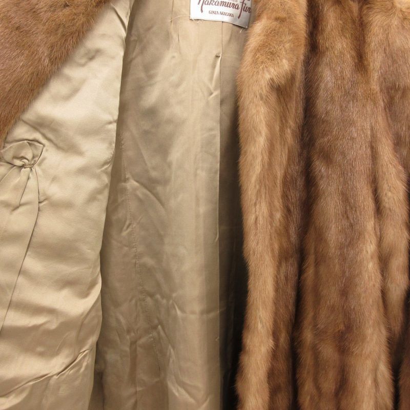 ナカムラファー nakamura FUR ミンクファーコート 毛皮 ロング F 茶