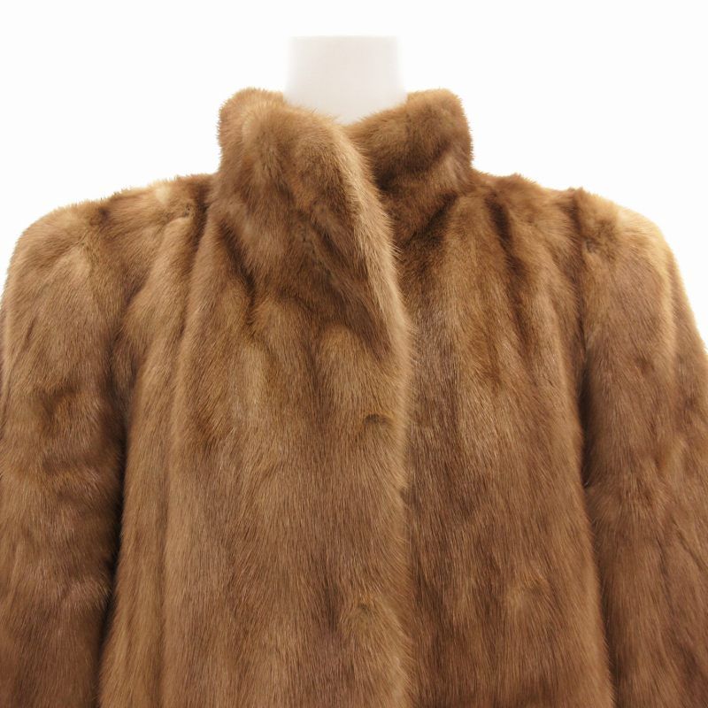 ナカムラファー nakamura FUR ミンクファーコート 毛皮 ロング F 茶