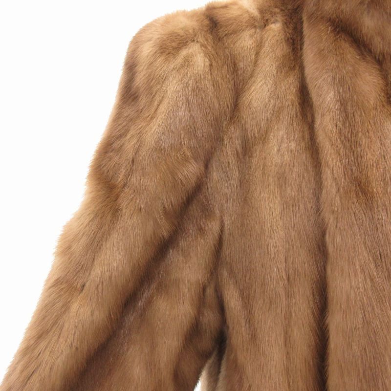 ナカムラファー nakamura FUR ミンクファーコート 毛皮 ロング F 茶