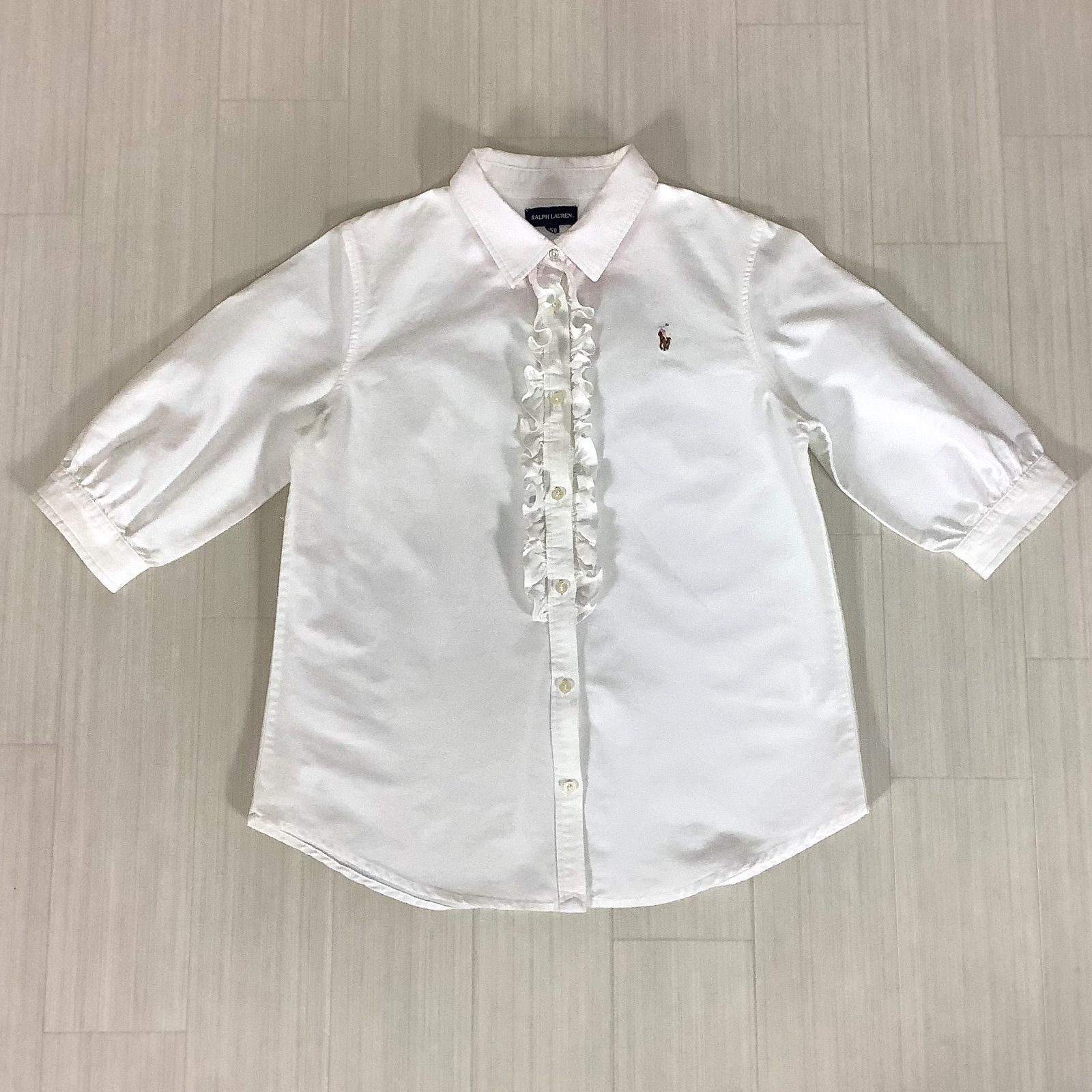 RALPH LAUREN ラルフローレン フリル 7分袖ブラウス シャツ 150cm