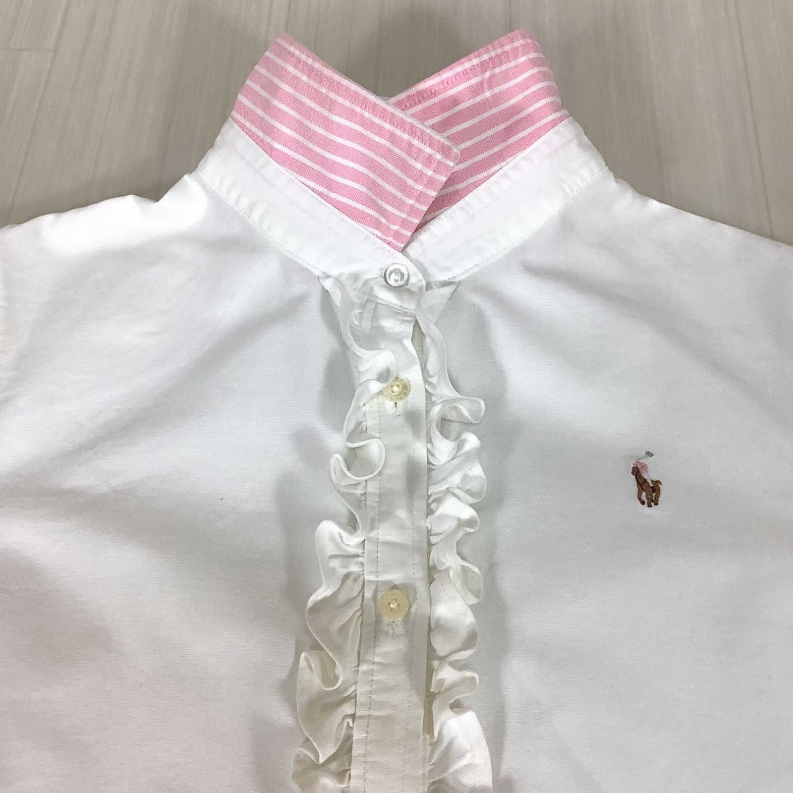 RALPH LAUREN ラルフローレン フリル 7分袖ブラウス シャツ 150cm 