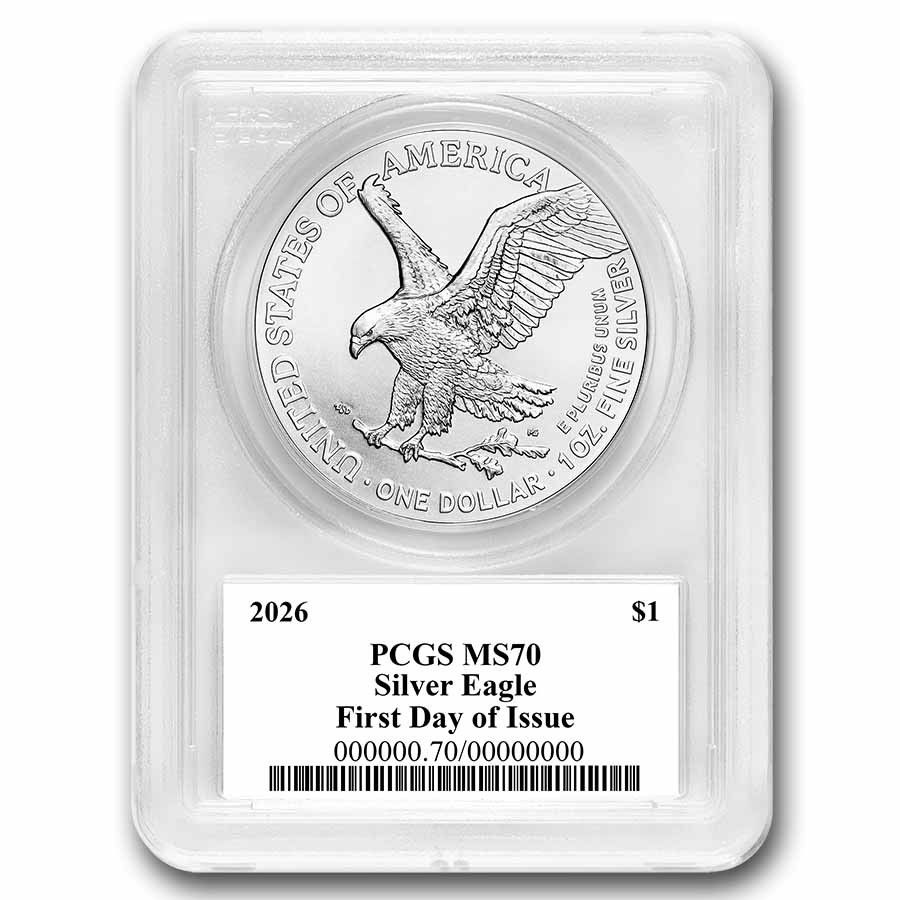 2026年 アメリカン シルバー イーグル MS-70 PCGS (FDI、ダムストラ