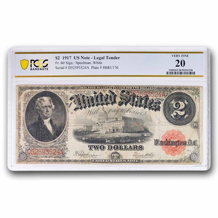 1917年 2.00ドル 法定通貨 ジェファーソン VF-20 PCGS (Fr#60) - メルカリ