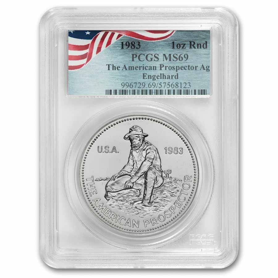 1983年 1オンス シルバーラウンド - エンゲルハード MS-69 PCGS (裏面