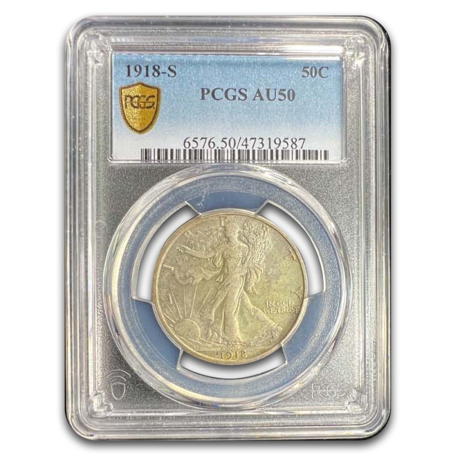 1918-S ウォーキング・リバティ・ハーフダラー AU-50 PCGS - メルカリ