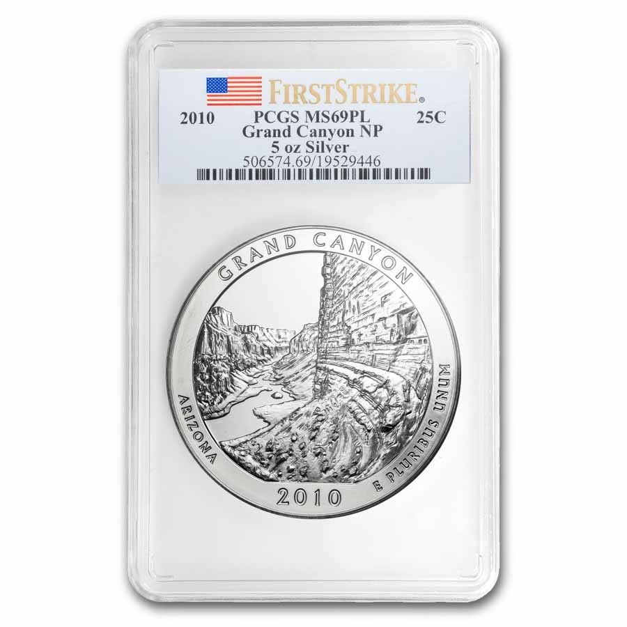 2010年 5オンス シルバー ATB グランドキャニオン MS-69 PL PCGS - メルカリ