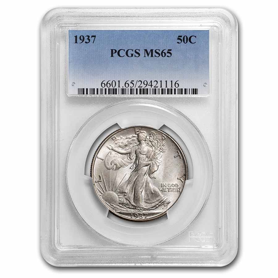 1937年ウォーキング・リバティ・ハーフダラー MS-65 PCGS - メルカリ
