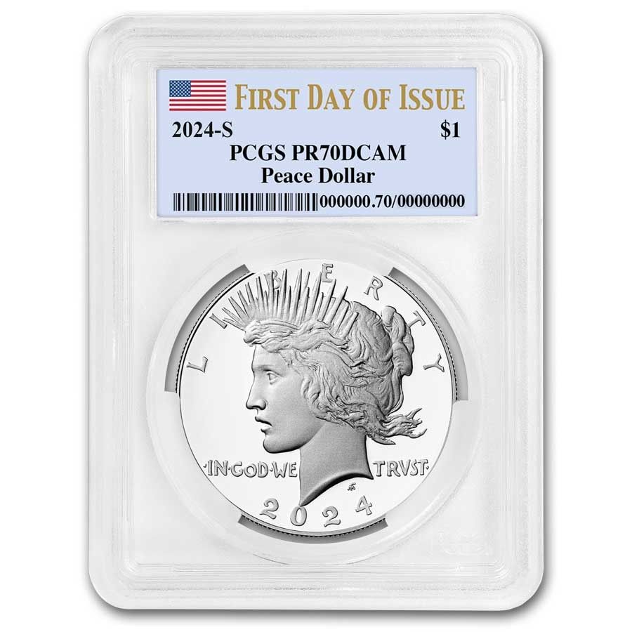 2024-S プルーフ銀貨 平和ドル PR-70 PCGS (発行初日) - メルカリ