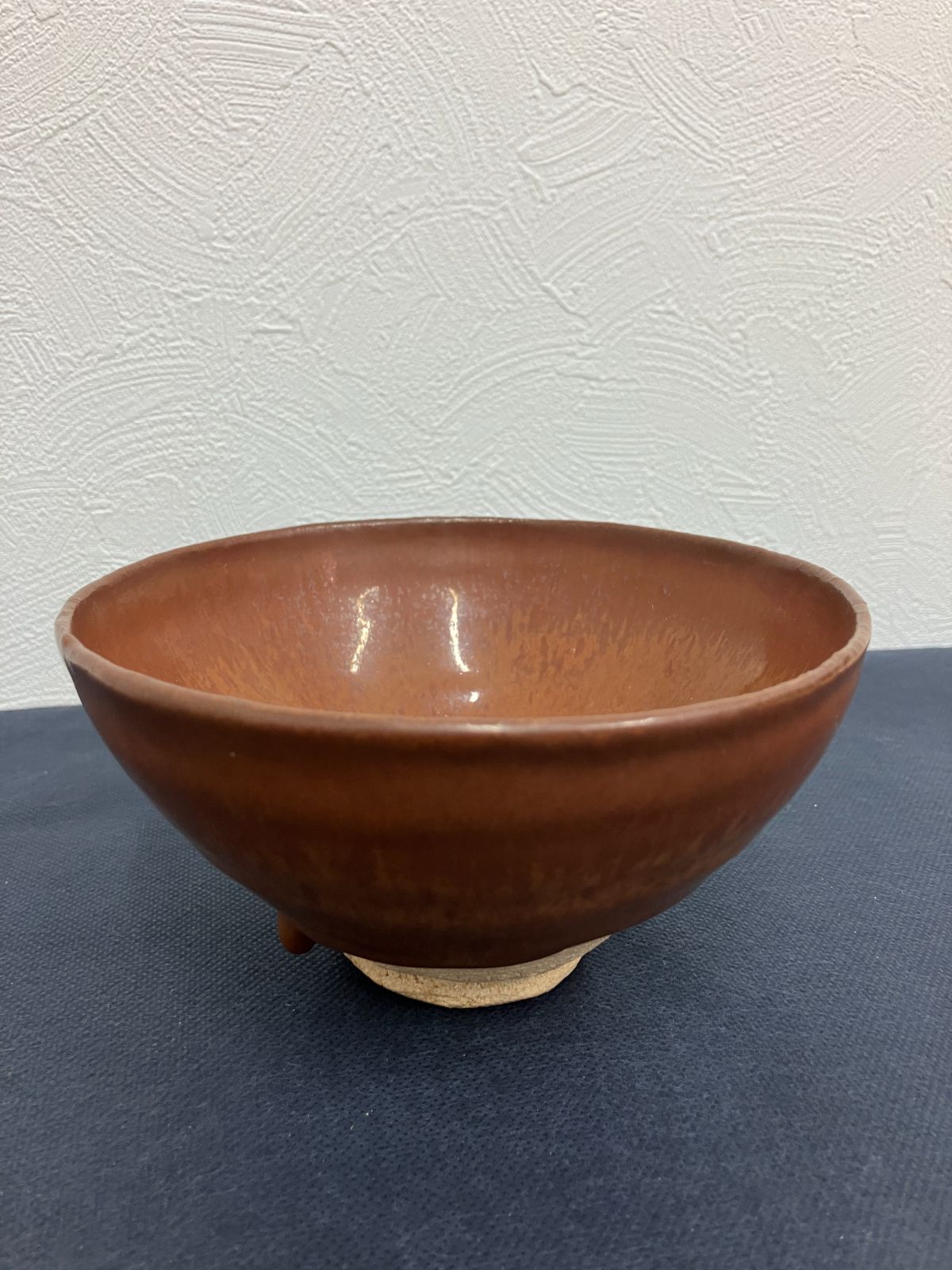 人間国宝】清水卯一 作 柿釉 茶碗 共箱 栞付 茶道具 抹茶碗 鉄釉 名品