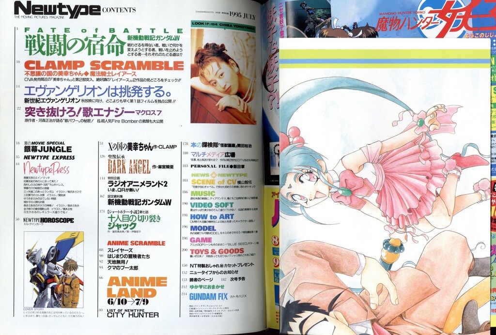 角川書店 1995年(平成7年)のアニメ雑誌 付録つき Newtype 1995年(平成7