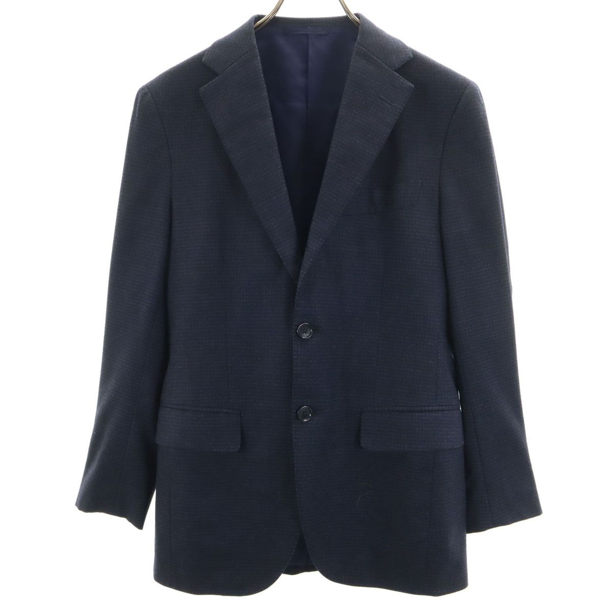 BEAMS F ビームスエフ 総柄 テーラードジャケット 44 ネイビー メンズ