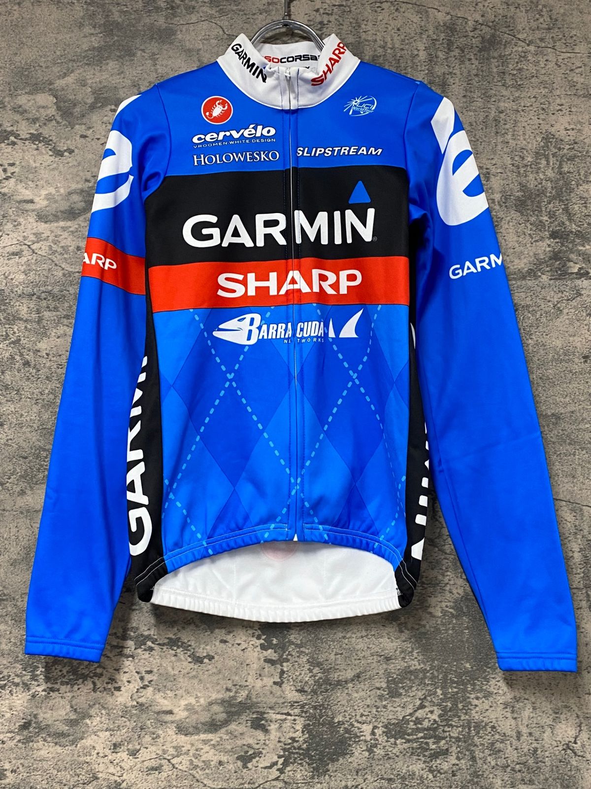 JF436 カステリ CASTELLI ROSSOCORSA 長袖 サイクルジャージ 青 S 裏