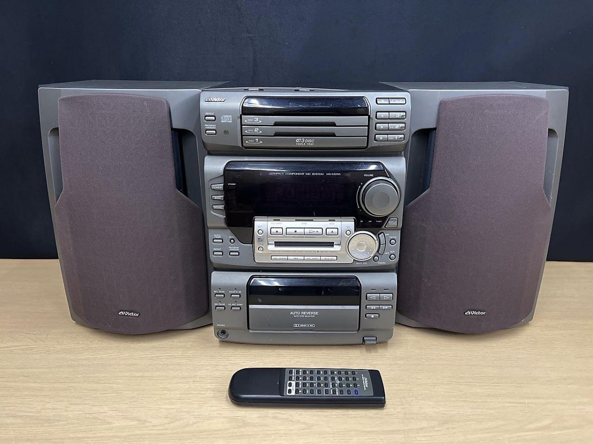 現状品】Victor ビクター MX-MD555 CD.MD.カセットコンポ デッキ