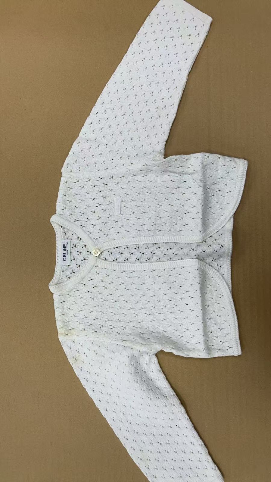 美品 CELINE セリーヌ カーディガン サイズ95 ロゴアップリケ キッズ