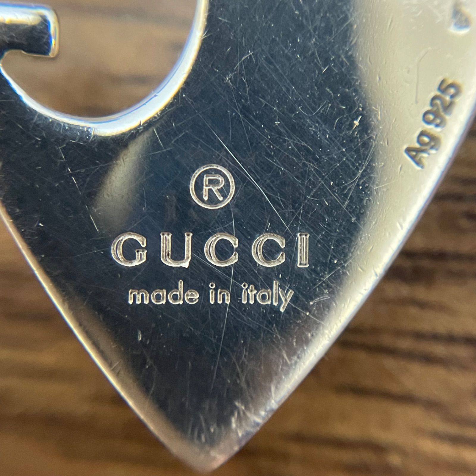 ☆ GUCCI グッチ シルバー Gロゴ ハート シャーロット ネックレス 約8g 
