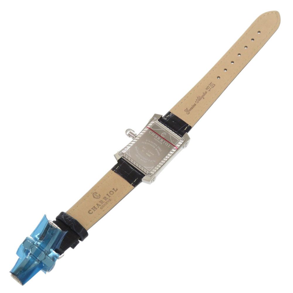 未使用 シャリオール コロンブス CORLS.796.004 ネイビー SS アリゲーター クオーツ 腕時計 1334【中古】CHARRIOL 未使用 シャリオール コロンブス CORLS.796.004 ネイビー SS