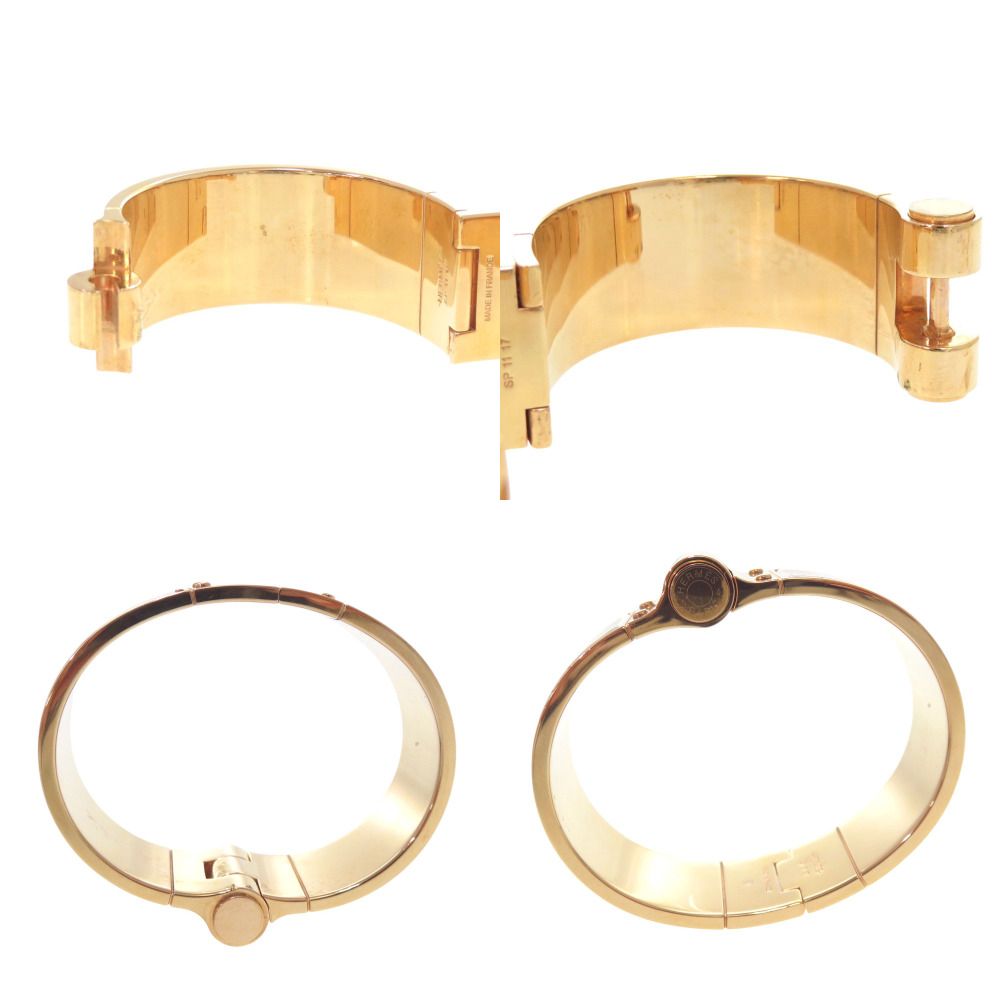 美品 エルメス シャルニエールGM ヒョウ レオパード ゴールド バングル