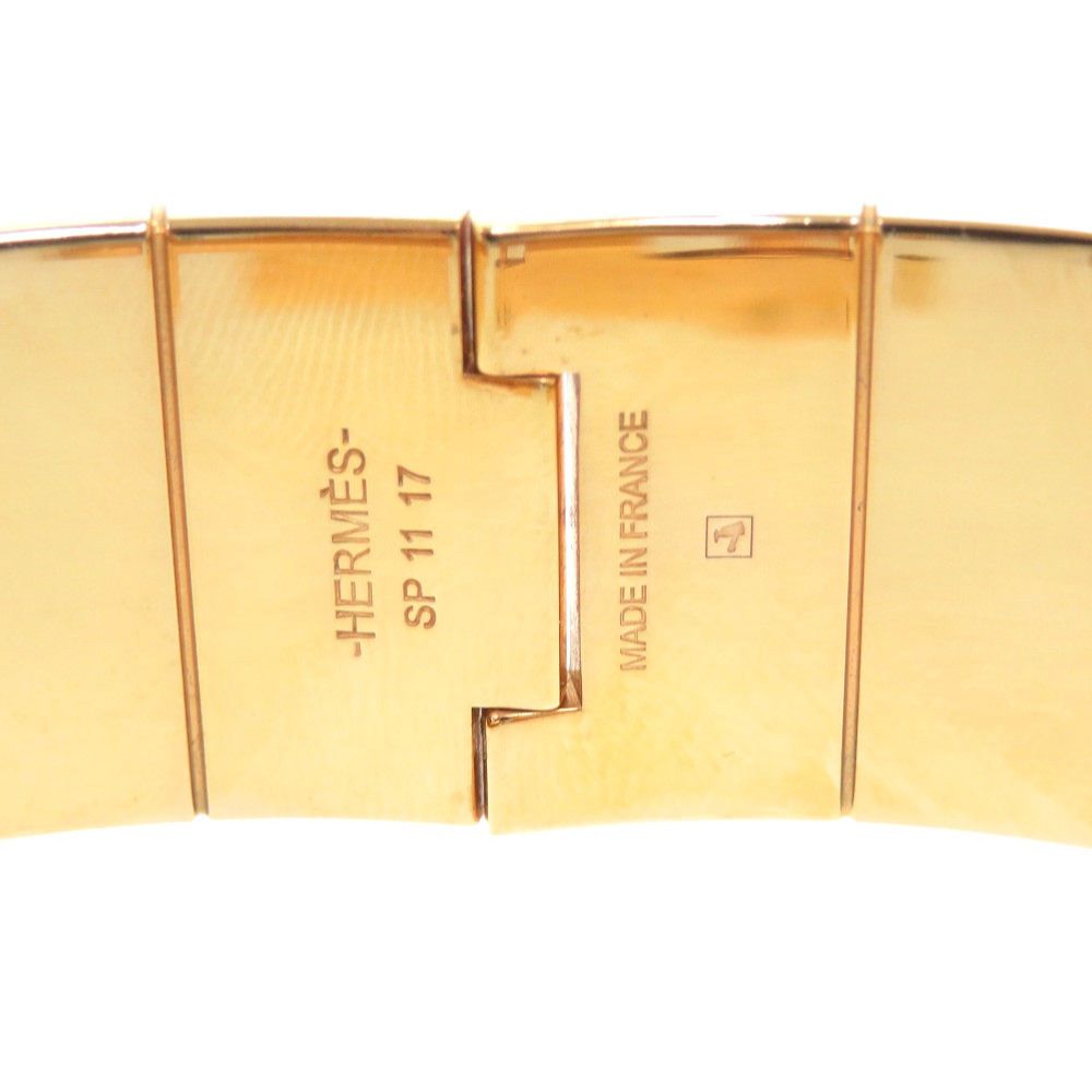 美品 エルメス シャルニエールGM ヒョウ レオパード ゴールド バングル
