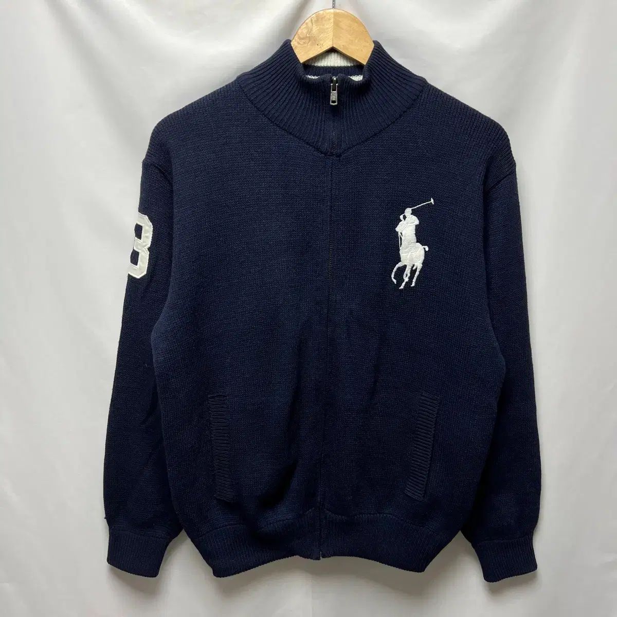 希少✨ ポロラルフローレンジップアップセーター　ビックポニー黒L 正規品/L ポロ ラルフローレン ビックポニー ネイビー ニット ジップ