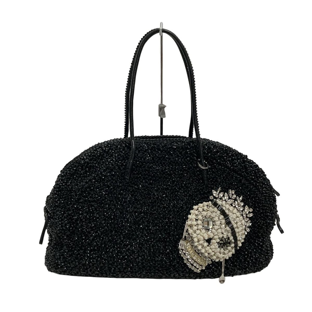 ANTEPRIMA　アンテプリマ　ワイヤーバッグ　ハンドバッグ　黒シャイニー系 ANTEPRIMA(アンテプリマ) ハンドバッグ ワイヤーバッグ 黒×アイボリー