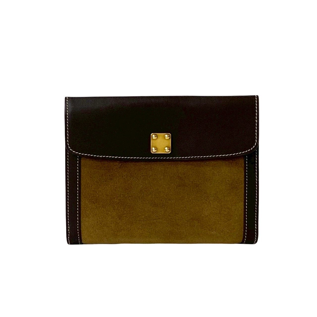 未使用✨ロエベ アナグラムロゴ　レザー　 ケース ダークブラウン ほぼ未使用 箱 袋付 LOEWE ロエベ アナグラム 型押し ロゴ スウェード