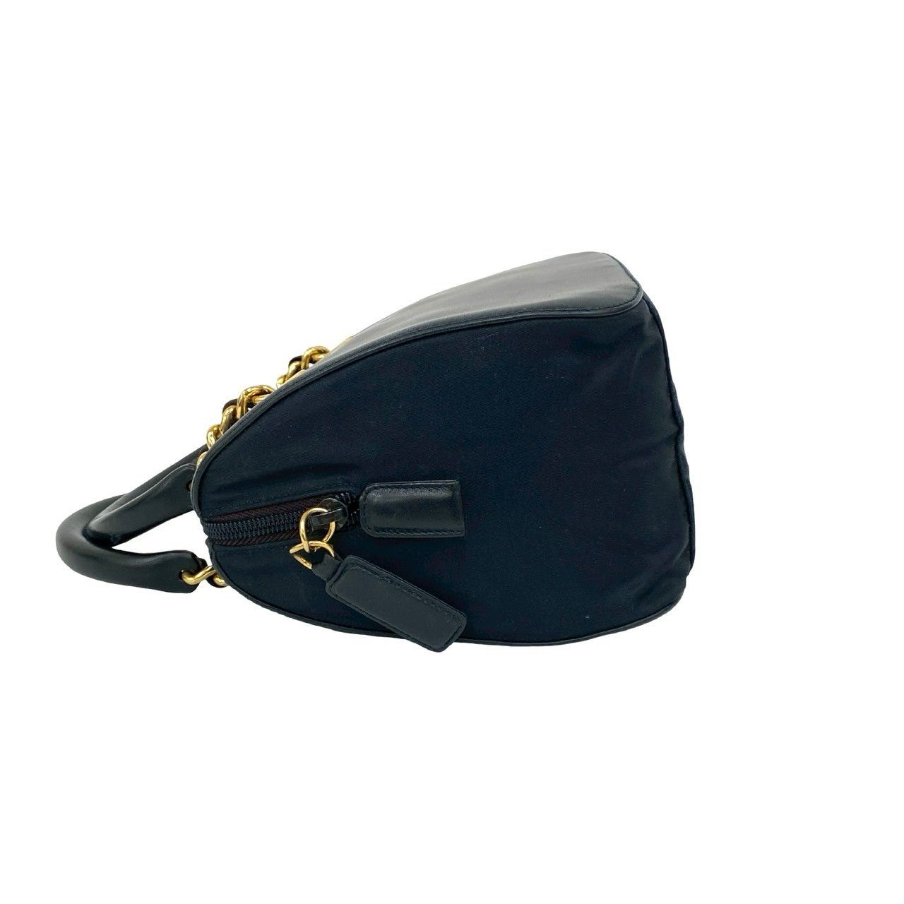 極 美品 希少品 PRADA プラダ ロゴ 刻印 レザー 本革 ナイロン