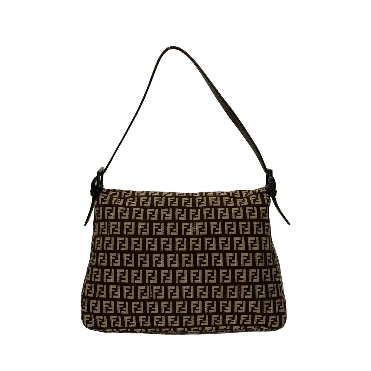 美品✨FENDI FF金具 マンマ ズッキーノ キャンバス レザー ブラック 極 美品 FENDI フェンディ マンマバケット ズッキーノ FF 柄 コットン