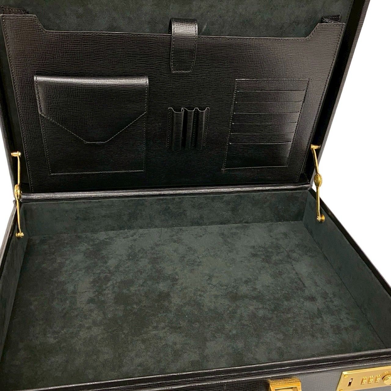 極 美品 保存袋付 LOEWE ロエベ アナグラム ロゴ レザー 本革 ビジネス